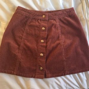 Button down corduroy skirt